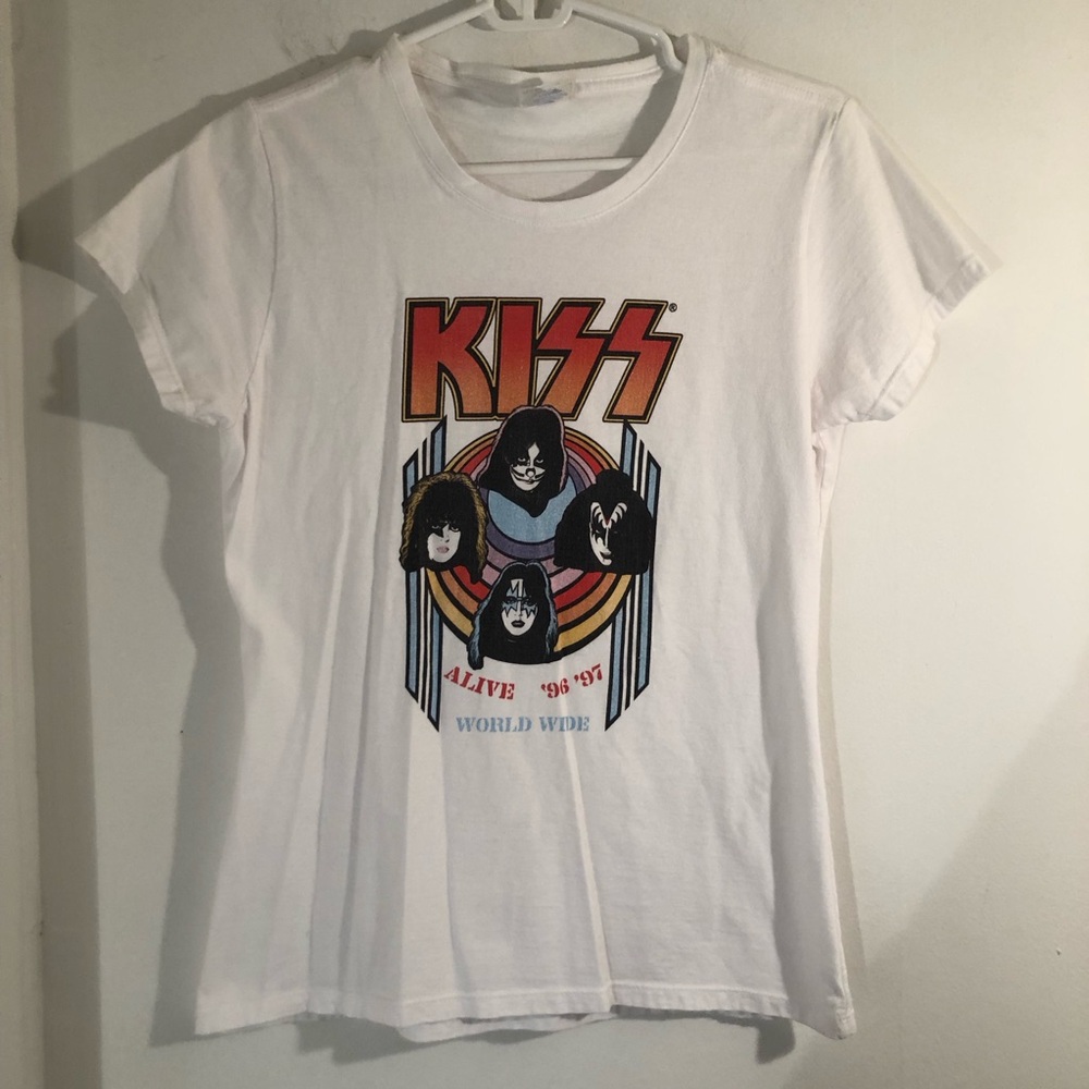KISS Alive Worldwide T-Shirt Womens Size S  Short Sleeve